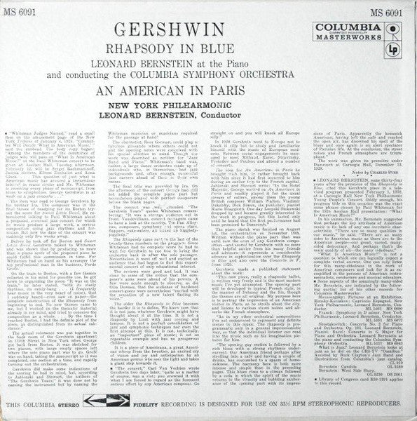George Gershwin - Rhapsody In Blue / An American In Paris (1959 US STEREO)