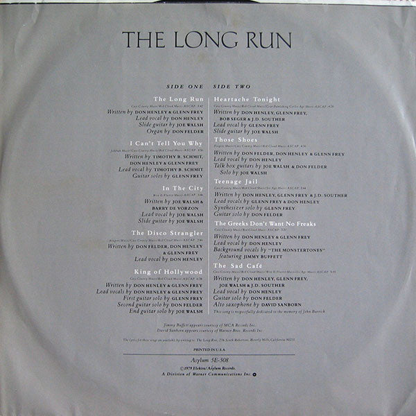 Eagles - The Long Run (LP) [US] 1st (Very Good Plus (VG+))