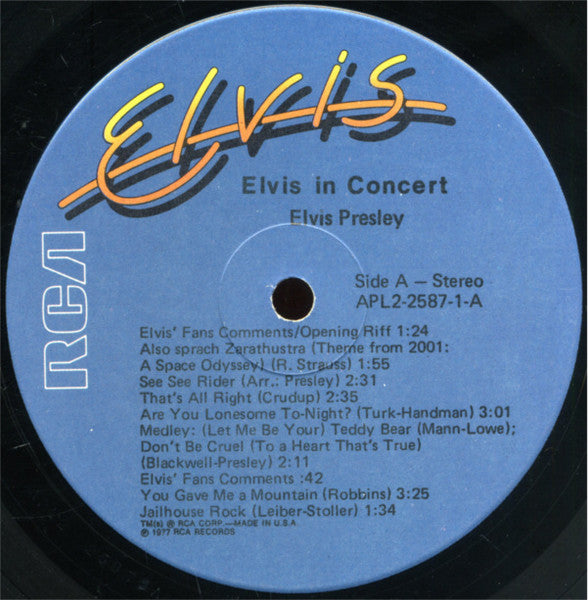 Elvis Presley - Elvis In Concert (LP) [US] 1st