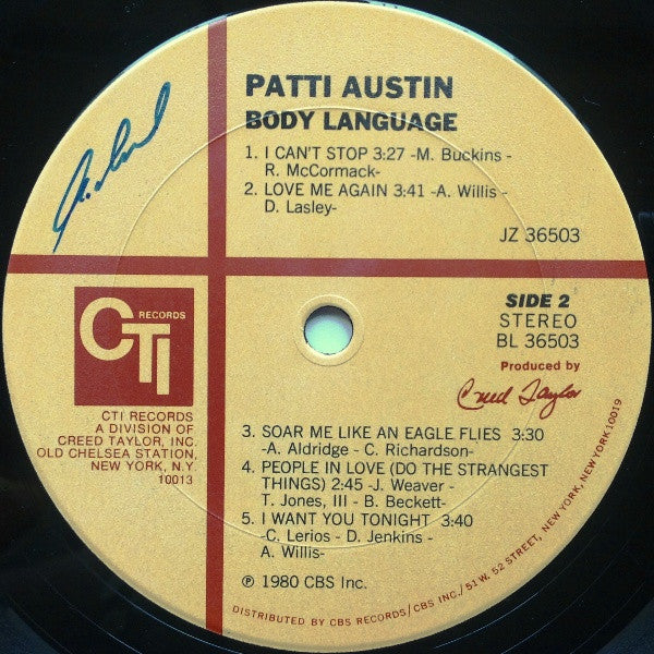 Patti Austin - Body Language (LP) [US] 1st (Very Good Plus (VG+))