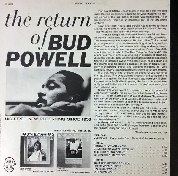 Bud Powell - The Return Of Bud Powell (LP) [Italy] 1st (Near Mint (NM or M-))
