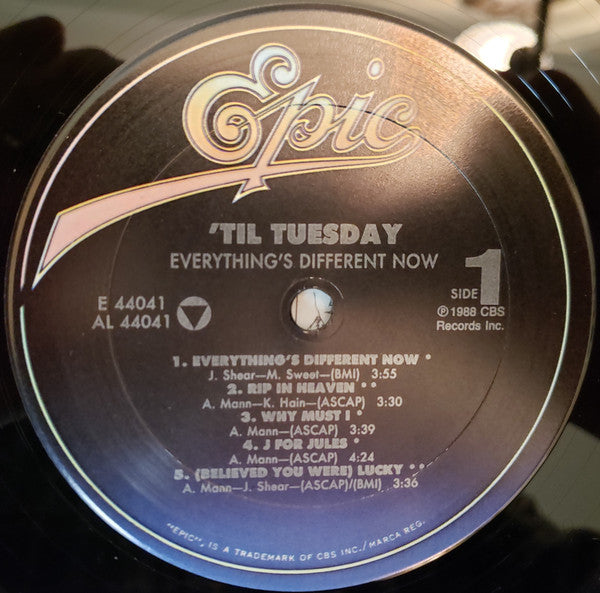 'Til Tuesday - Everything's Different Now (LP) [US] 1st (Near Mint (NM or M-))