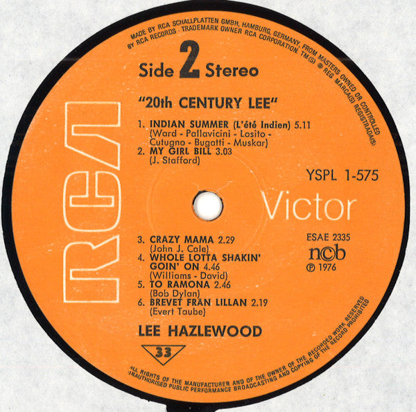 Lee Hazlewood - 20th Century Lee (LP) [Sweden] 1st