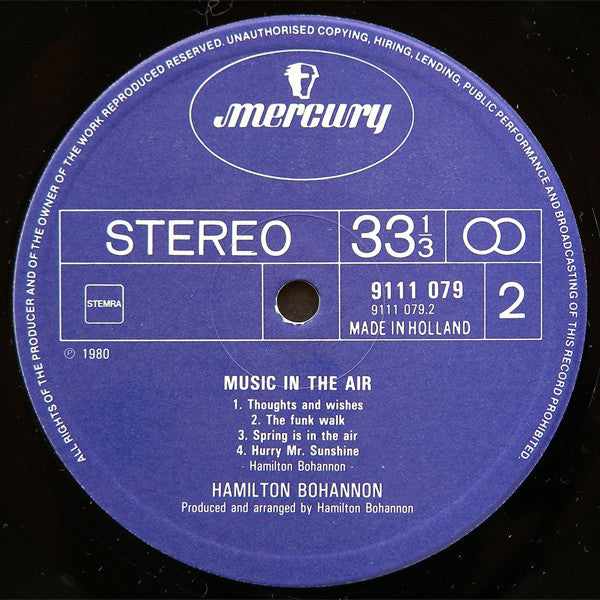 Hamilton Bohannon - Music In The Air (1980 Dutch Press)