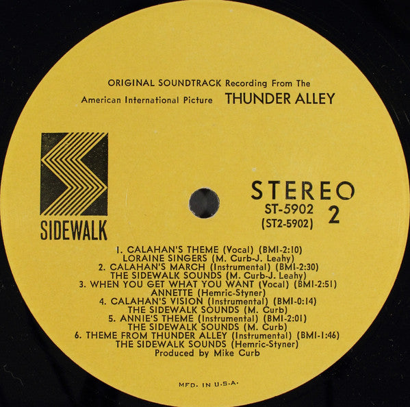 Various - Thunder Alley - Original Soundtrack Recording (LP) [US] 1st (Very Good Plus (VG+))