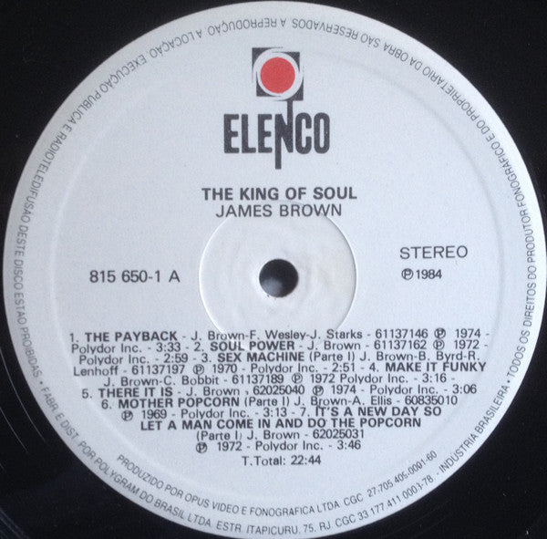 James Brown - The King Of Soul (1984 Brazilian Compilation)