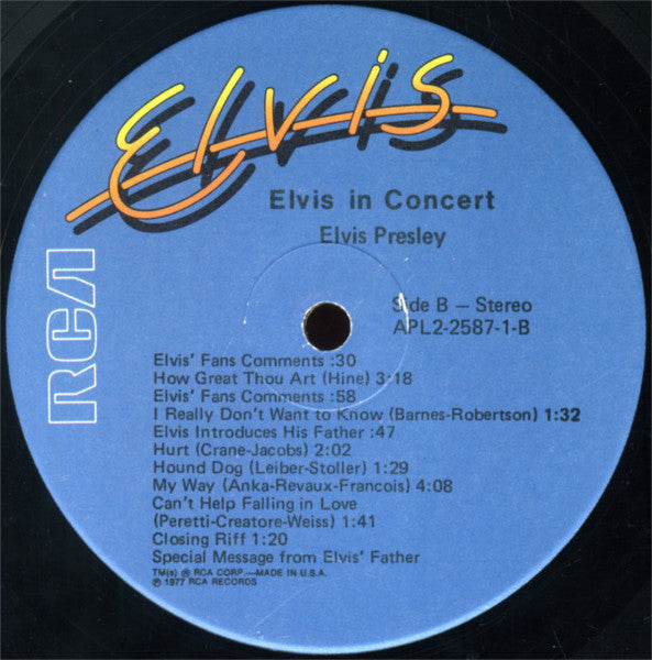 Elvis Presley - Elvis In Concert (LP) [US] 1st