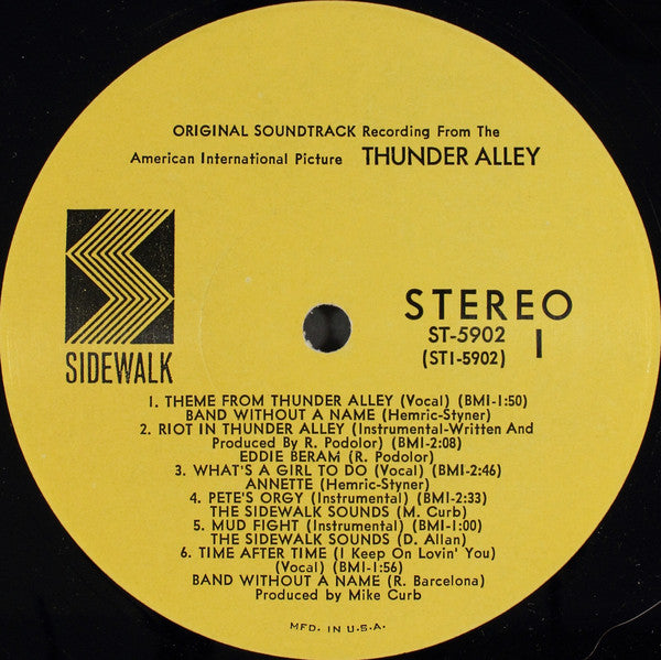 Various - Thunder Alley - Original Soundtrack Recording (LP) [US] 1st (Very Good Plus (VG+))