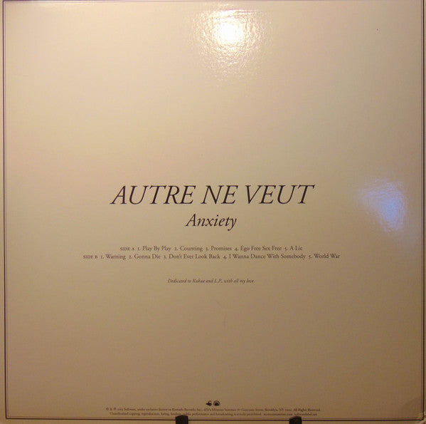 Autre Ne Veut - Anxiety (LP) [US] 1st (Near Mint (NM or M-))