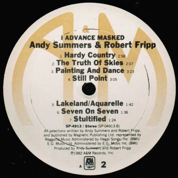 Andy Summers - I Advance Masked (LP) [US] 1st