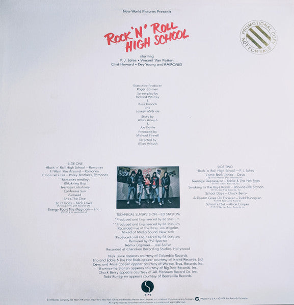 Various - Rock 'N' Roll High School (Music From The Original Motion Picture Soundtrack) (LP) [US] 1st (Mint (M))