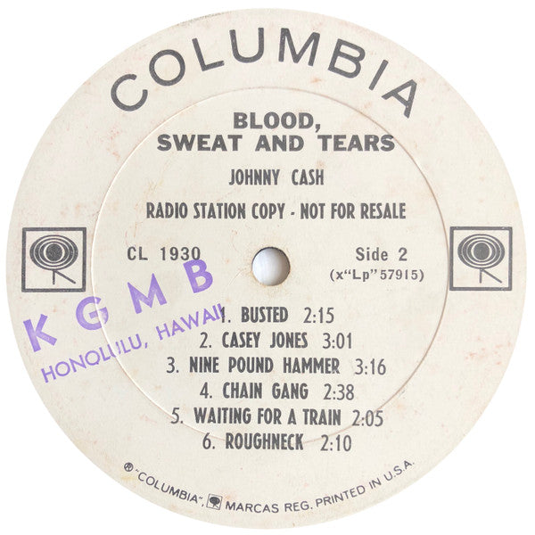 Johnny Cash - Blood, Sweat And Tears (LP) [US] 1st (Very Good Plus (VG+))