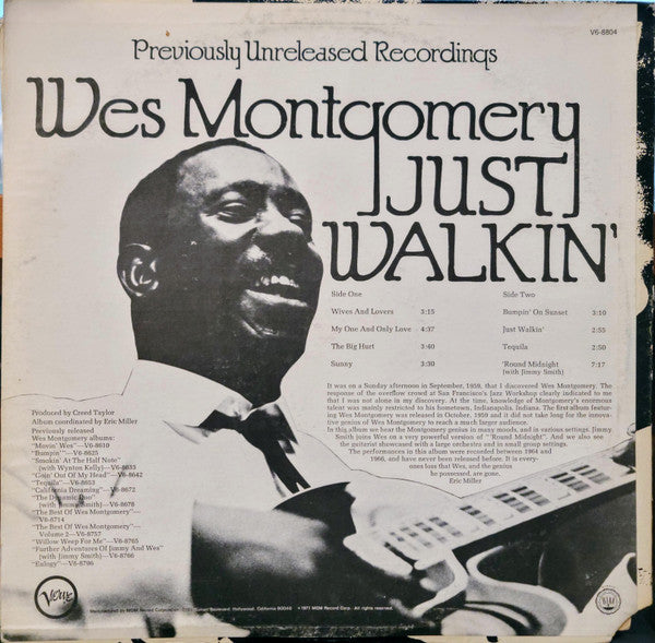 Wes Montgomery - Just Walkin' (LP) [US] 1st (Very Good Plus (VG+))