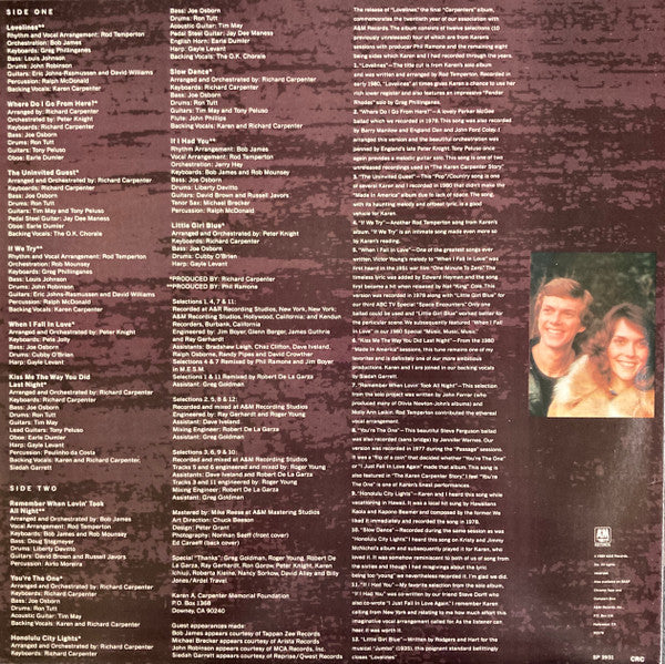 Carpenters - Lovelines (LP) [US] 1st (Near Mint (NM or M-))
