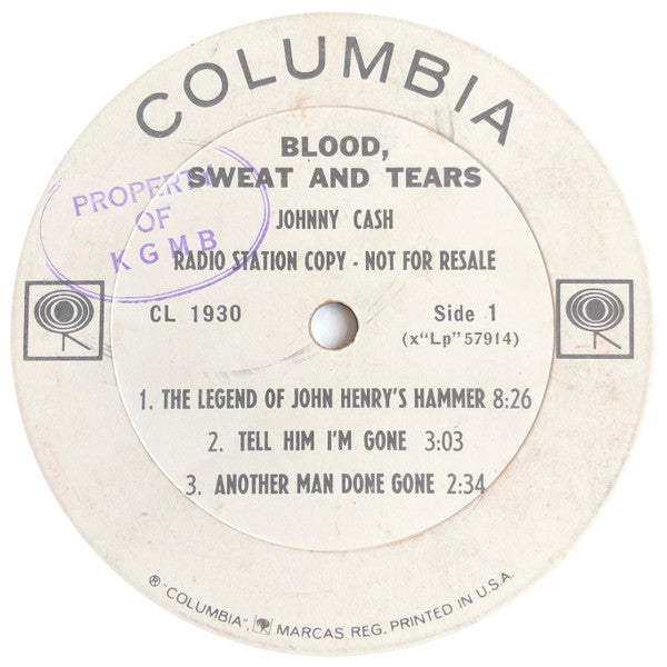 Johnny Cash - Blood, Sweat And Tears (LP) [US] 1st (Very Good Plus (VG+))