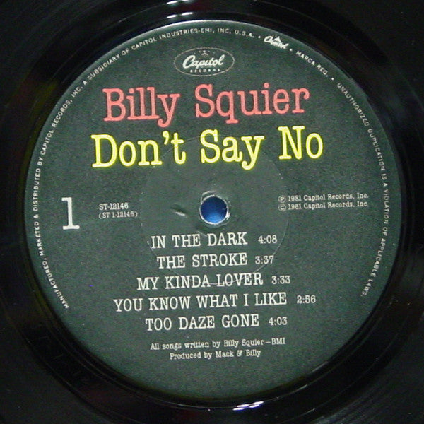 "Don't Say No" Original Vintage Vinyl LP (1981 US Press)