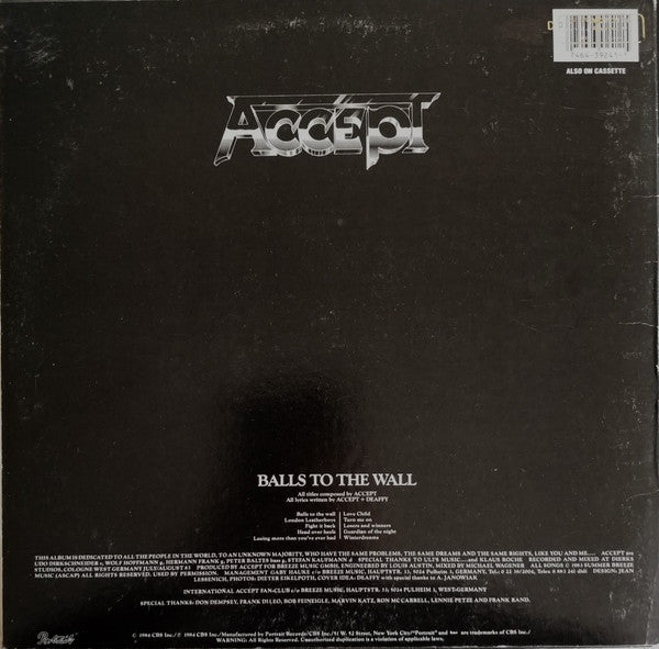 Balls To The Wall (1984 US Press)