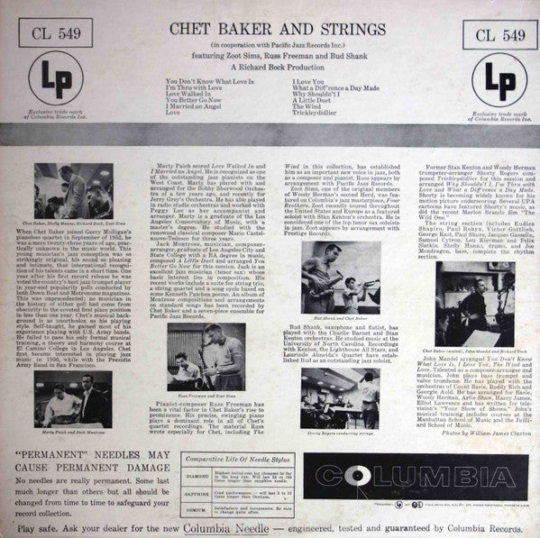 Chet Baker & Strings (1960s US Press)