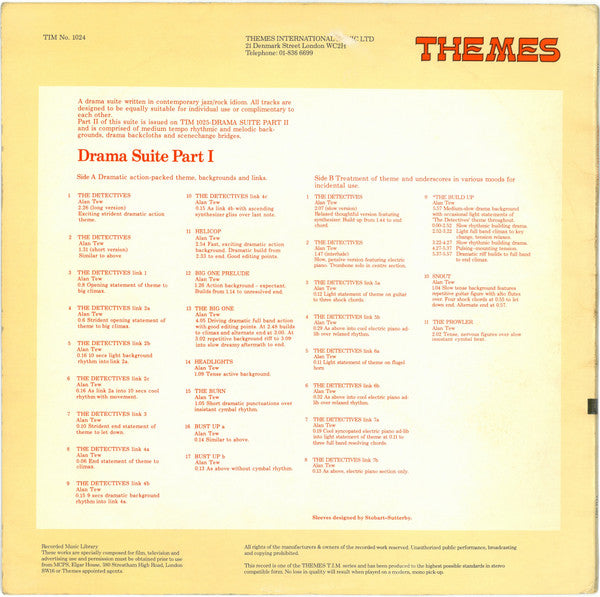 "Drama Suite Part I" 1976 Vintage Vinyl LP (Original UK Press)