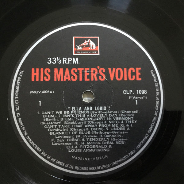 "Ella And Louis" 1963 Vintage Vinyl LP (UK MONO Press)