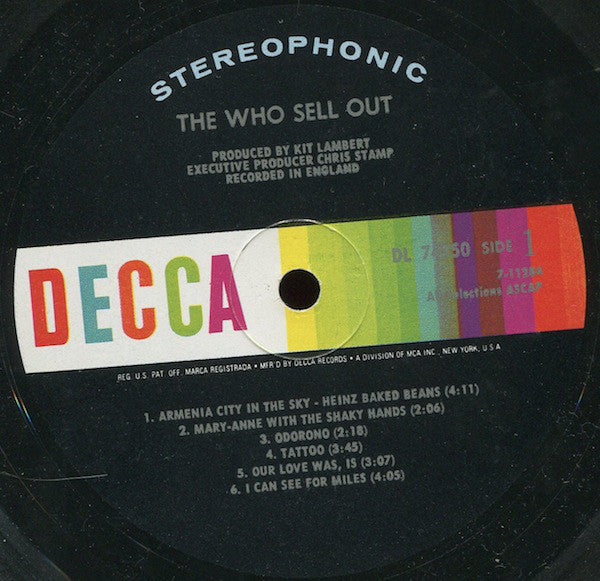 "The Who Sell Out" Vintage Vinyl LP (US 1967 STEREO)
