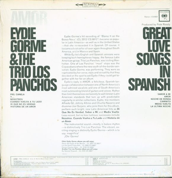 "Amor" 1964 Vintage Vinyl LP (Original Canadian Press)