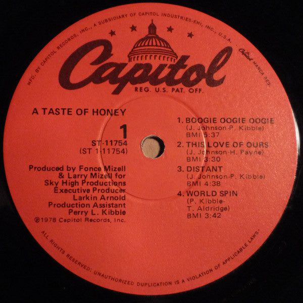 A Taste Of Honey (1978 US Press)