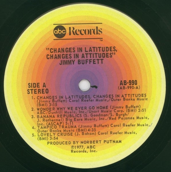 "Changes In Latitudes Changes In Attitudes" 1977 Vintage Vinyl LP (Original Pressing)