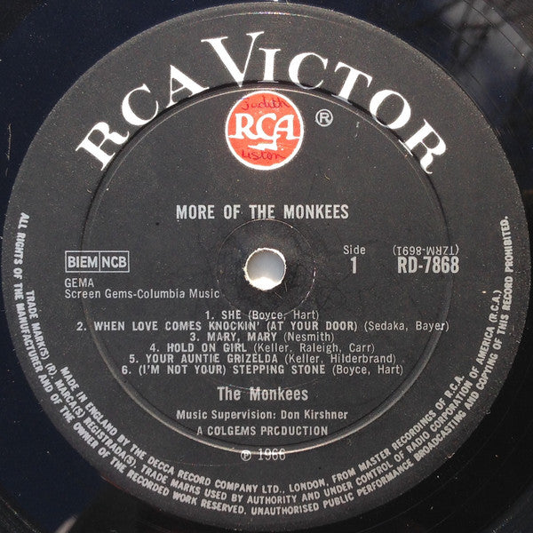 "More Of The Monkees" 1967 Vintage Vinyl LP (UK Original)