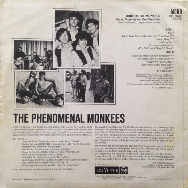 "More Of The Monkees" 1967 Vintage Vinyl LP (UK Original)