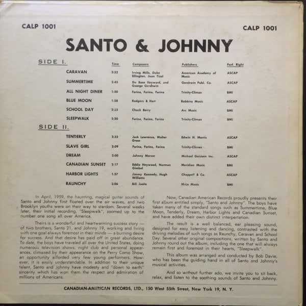 "Santo & Johnny" 1960s Vintage Vinyl (STEREO Original)