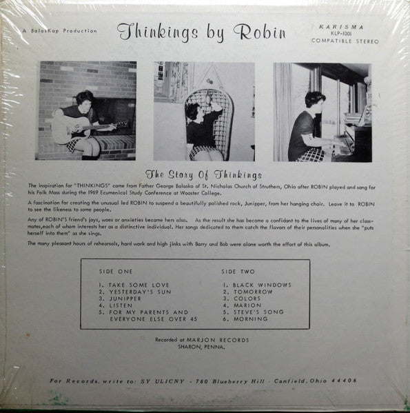 "Thinkings" Original Vintage Vinyl LP (1969 Private Press)