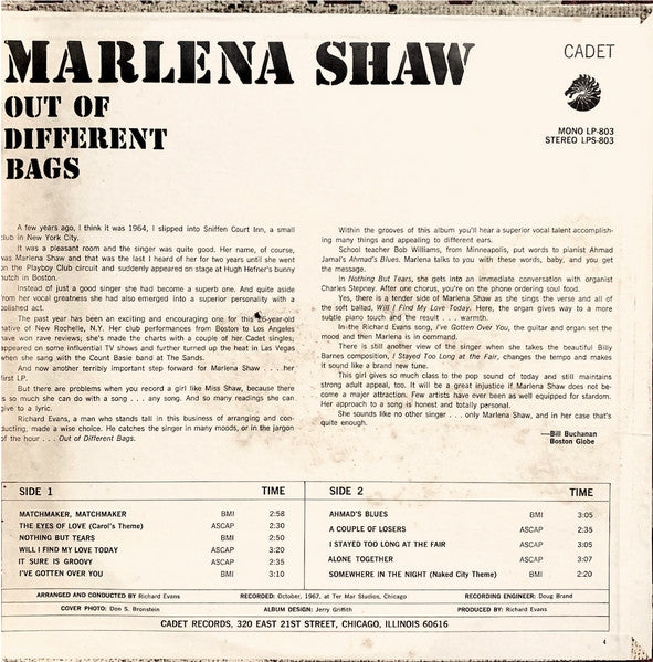 "Out Of Different Bags" 1968 Vintage Vinyl LP (US Original Press)