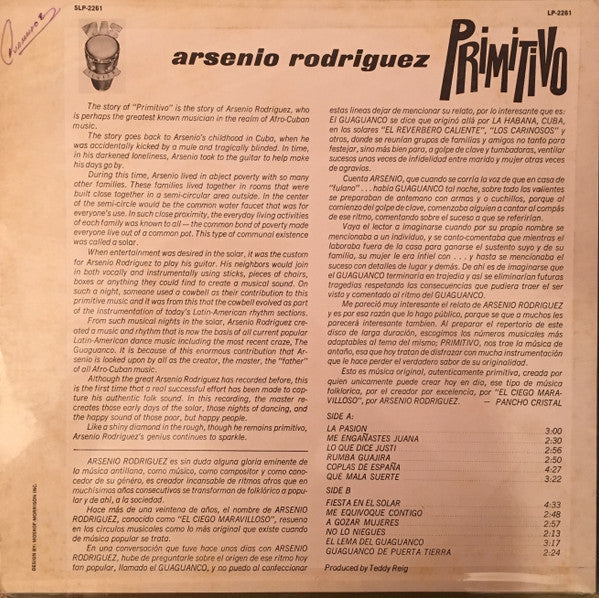 "Primitivo" Vintage Vintage Vinyl LP (1977 MONO RE)