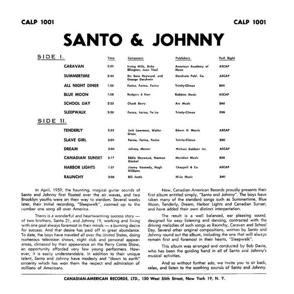 "Santo & Johnny" 1960s Vintage Vinyl