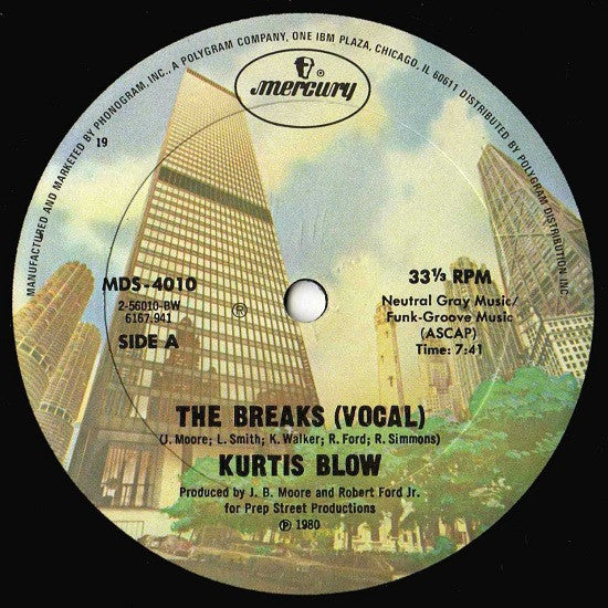 Kurtis Blow - The Breaks (12", Single) [US] 1st (Near Mint (NM or M-))