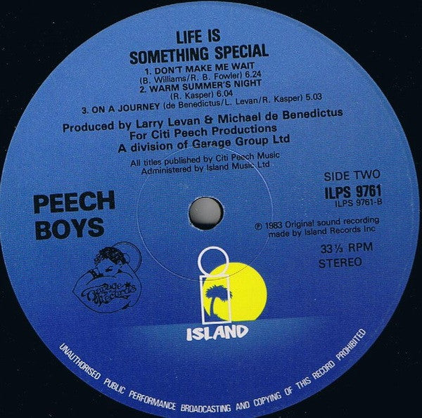 Peech Boys - Life Is Something Special (1983 US Press)