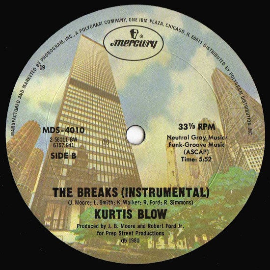 Kurtis Blow - The Breaks (12", Single) [US] 1st (Near Mint (NM or M-))