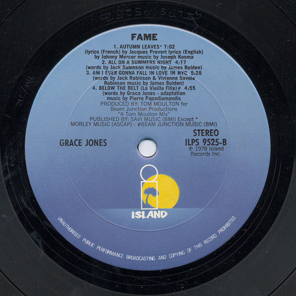 Grace Jones - Fame (1978 US Press)
