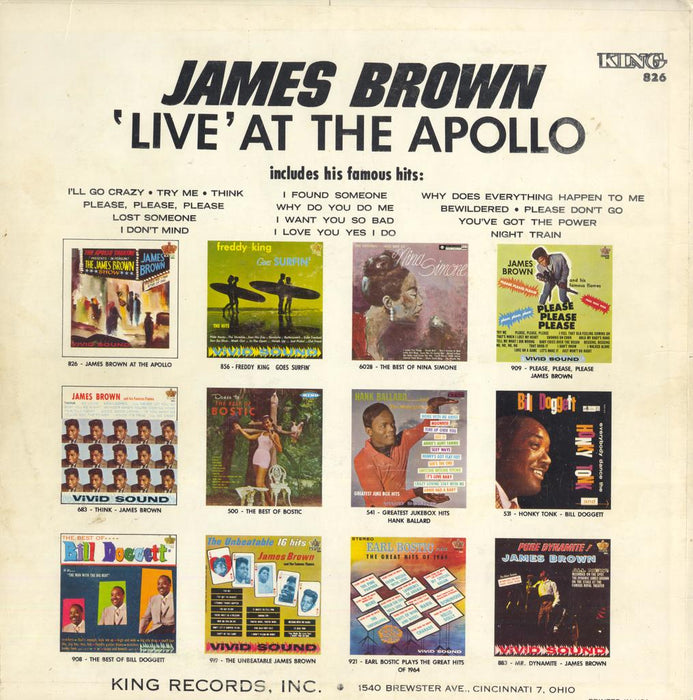 "Live At The Apollo (The Apollo Theater Presents In Person! The James Brown Show)" 1966 Original Vinyl LP (US Press)