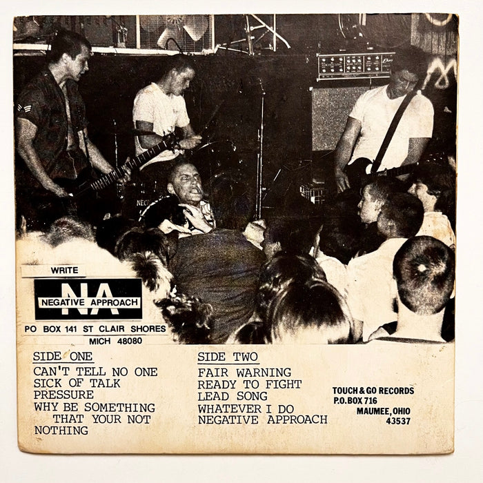 "Negative Approach" 1983 Vintage Vinyl 7" (Red Label EP)