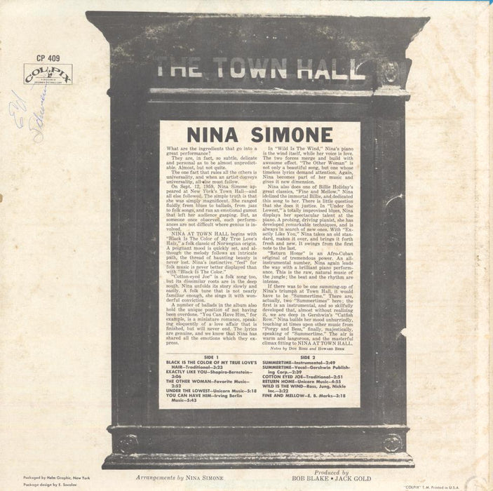 Nina Simone At Town Hall (MONO)