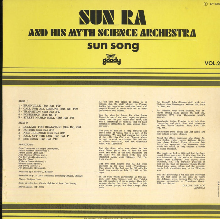 Sun Song (1972 French Press)