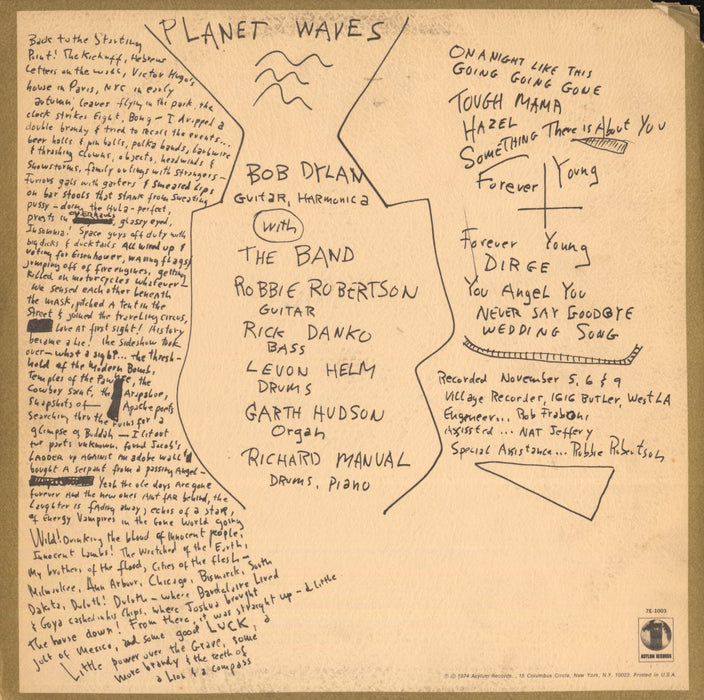 Planet Waves (1st, US Press)