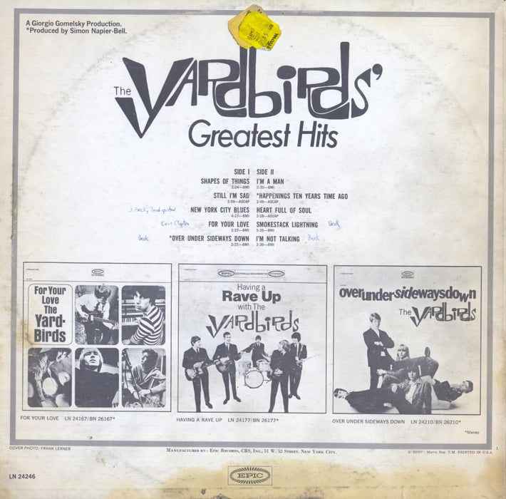The Yardbirds' Greatest Hits (MONO, US Press)