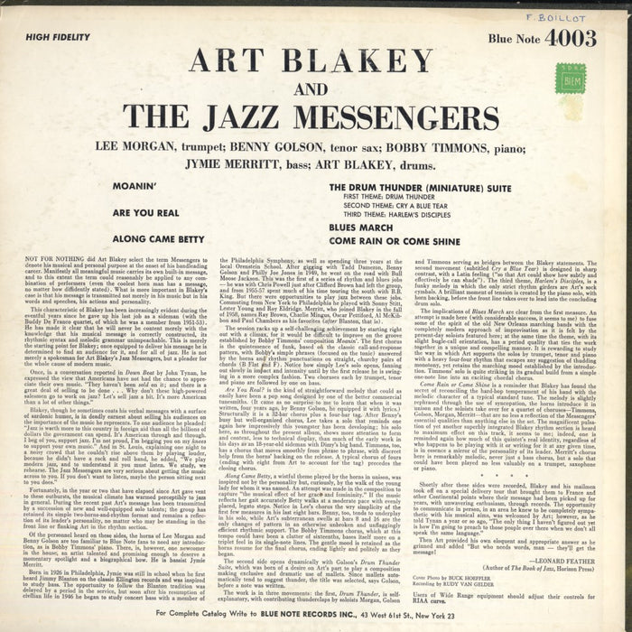 Art Blakey And The Jazz Messengers (1962, MONO RP)