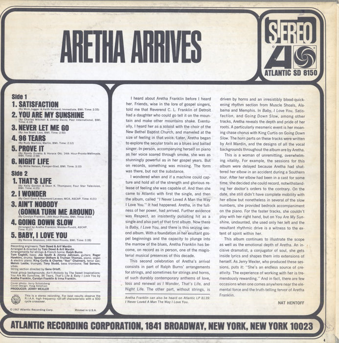 Aretha Arrives (1st 1967, CT Press)