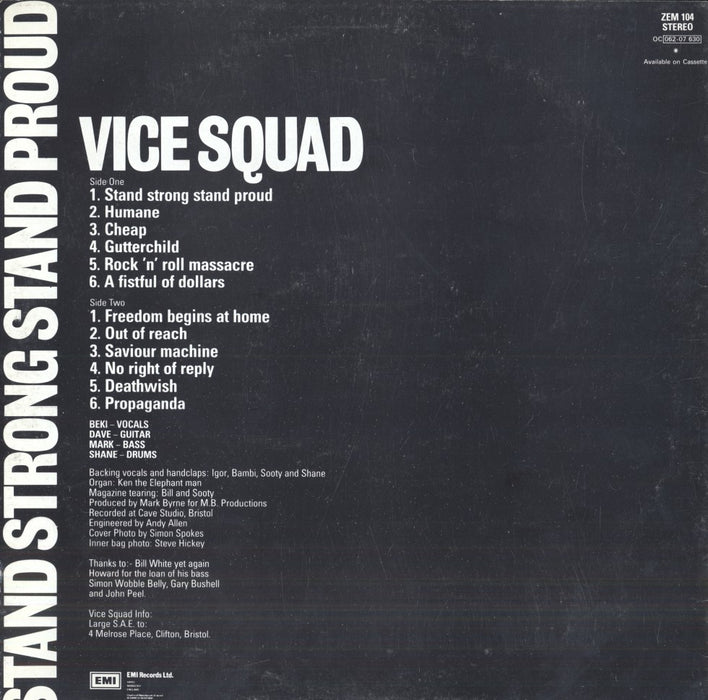 Stand Strong Stand Proud (1982, UK Press)