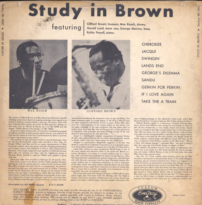 Study In Brown (1955 MONO RP)