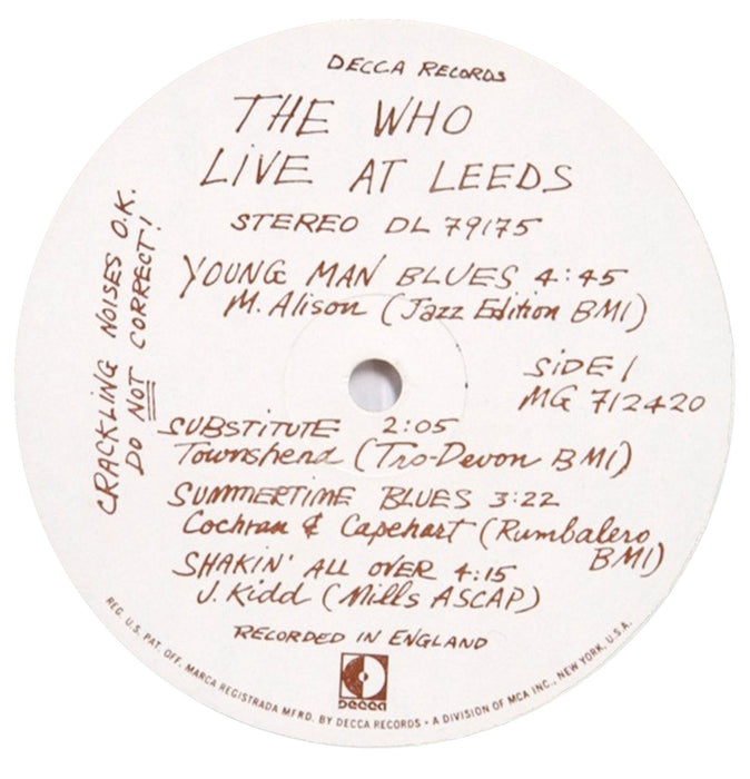 Live At Leeds (1st, US Press)
